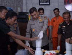 Polres Langsa Gelar BB Dan Pemusnahan Narkotika Jenis Sabu 453,11 Gram