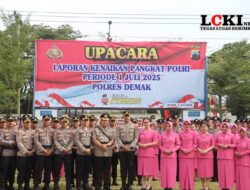 Polres Demak Gelar Upacara Penyerahan Jabatan dan Kenaikan Pangkat